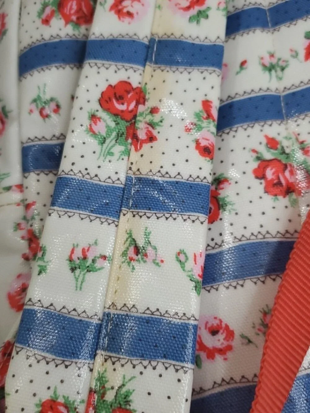 Cath Kidston White Pink Floral Rucksack Oil Cloth 15 Inches Backpack London